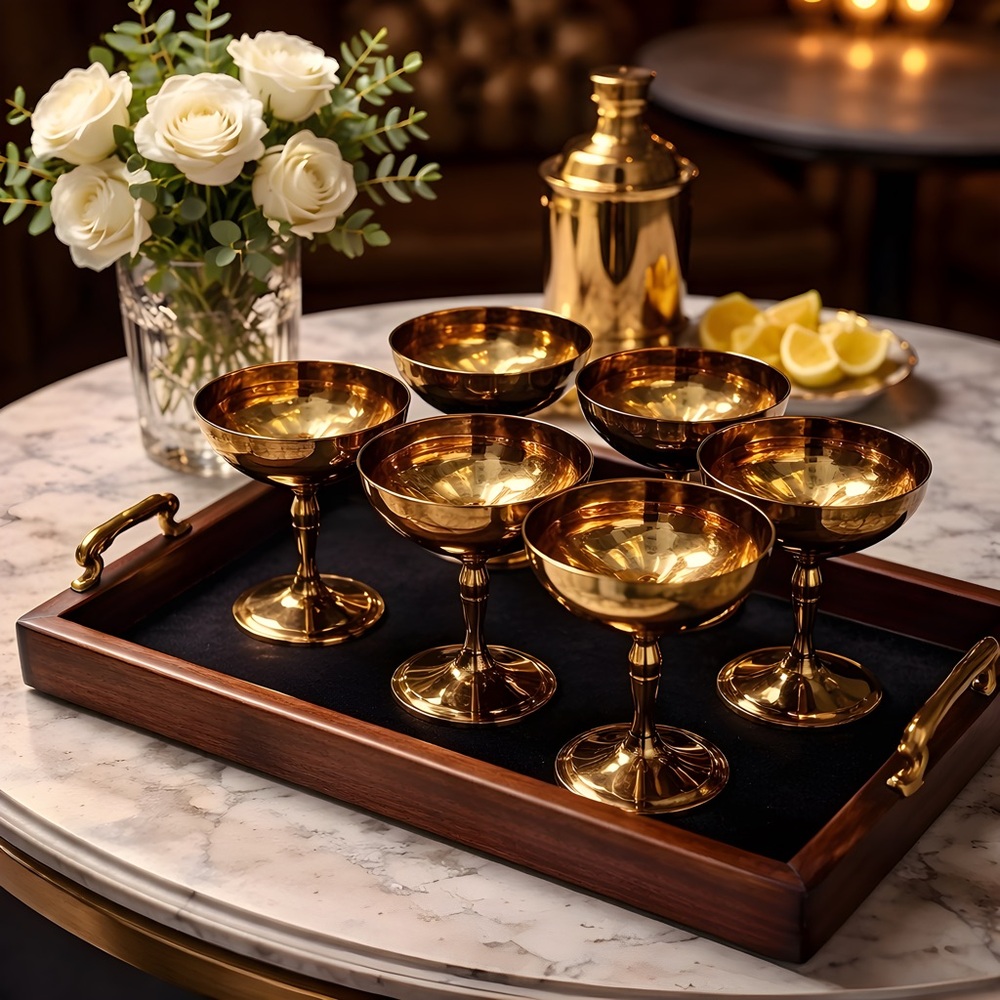 Vintage Gold Plated Goblets - Set of 6